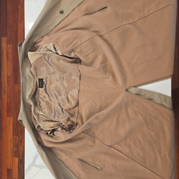 VTG Barneys New York Mens Preppy Double Breasted Wool USA Trench Coat Beige 48 - Picture 9 of 13